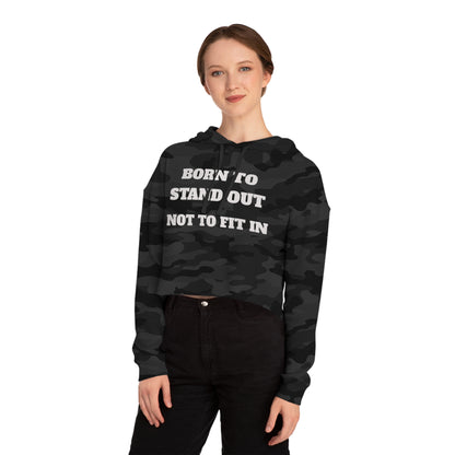 Cropped Hoodie Sweatshirt - Elite Swag Apparel Black Camo Design