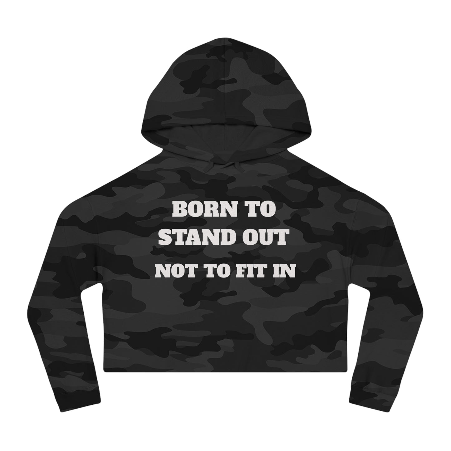 Cropped Hoodie Sweatshirt - Elite Swag Apparel Black Camo Design