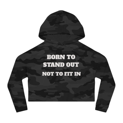 Cropped Hoodie Sweatshirt - Elite Swag Apparel Black Camo Design