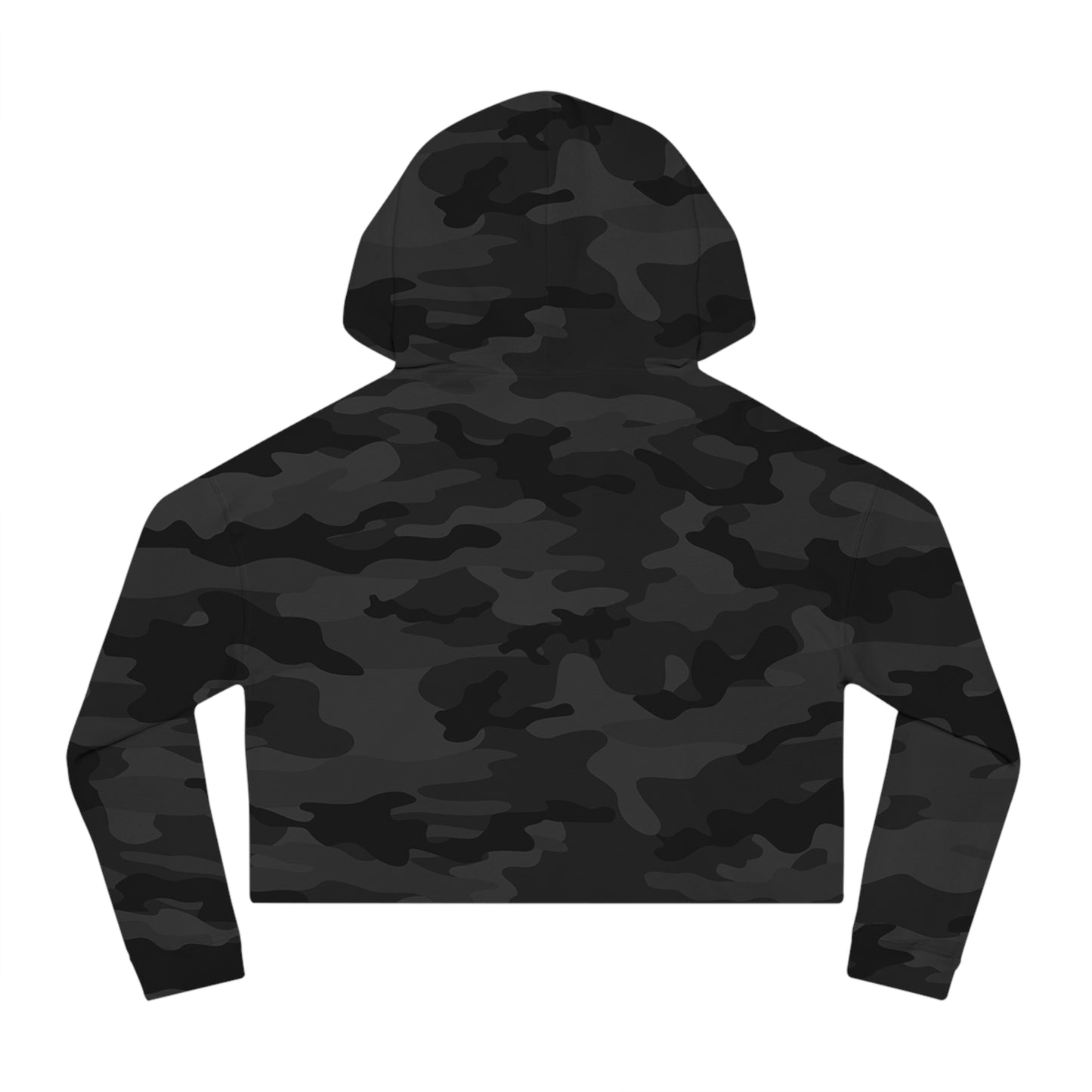 Cropped Hoodie Sweatshirt - Elite Swag Apparel Black Camo Design