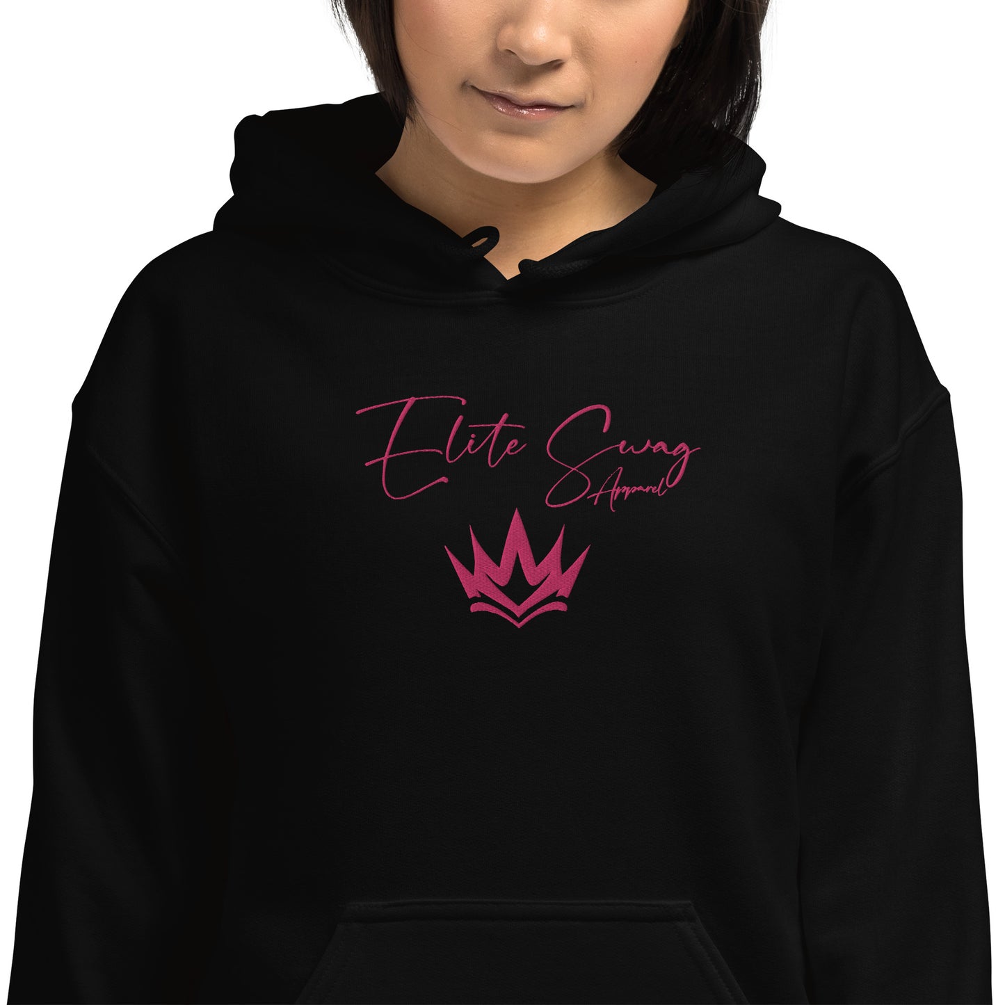 Elite Swag Apparel Pink Embroidered Queen Casual Streetwear Style Hoodie